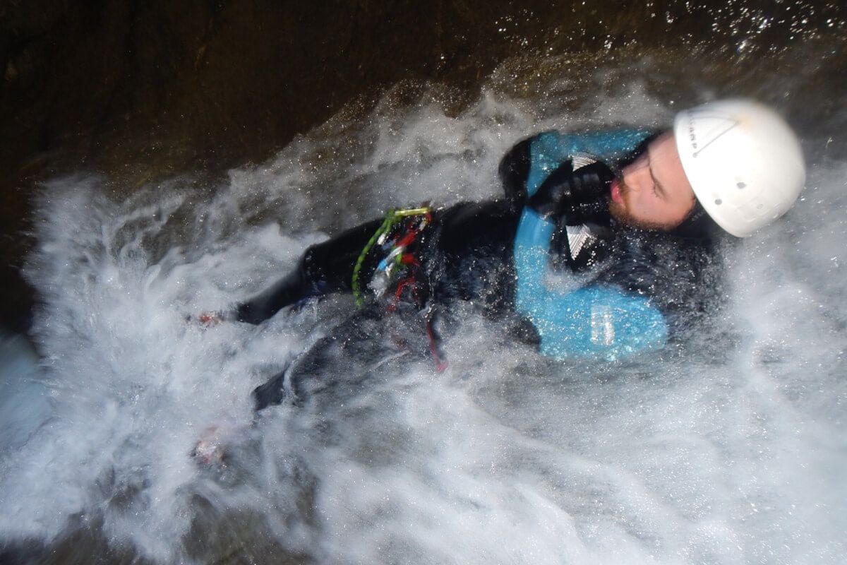 Family canyoning near Annecy