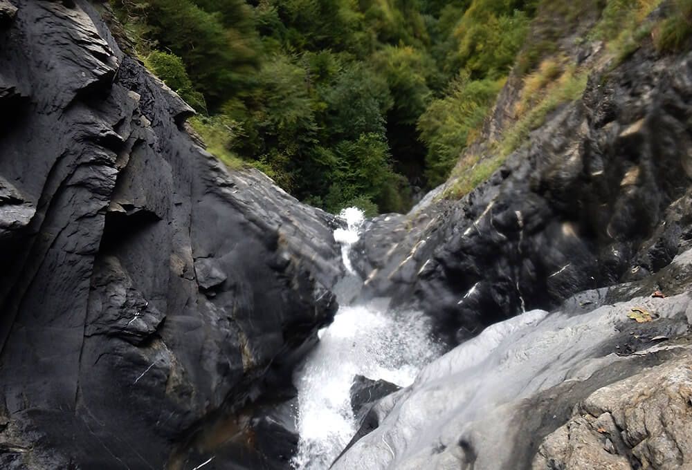 Canyon de Crève-cœur situé sur la commune de  Sallanches, Haute-Savoie